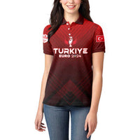 Personalized Turkey Football 2024 Women Polo Shirt Trophy Wing Style - Wonder Print Shop
