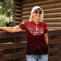 Personalized Turkey Football 2024 Women Polo Shirt Trophy Wing Style - Wonder Print Shop