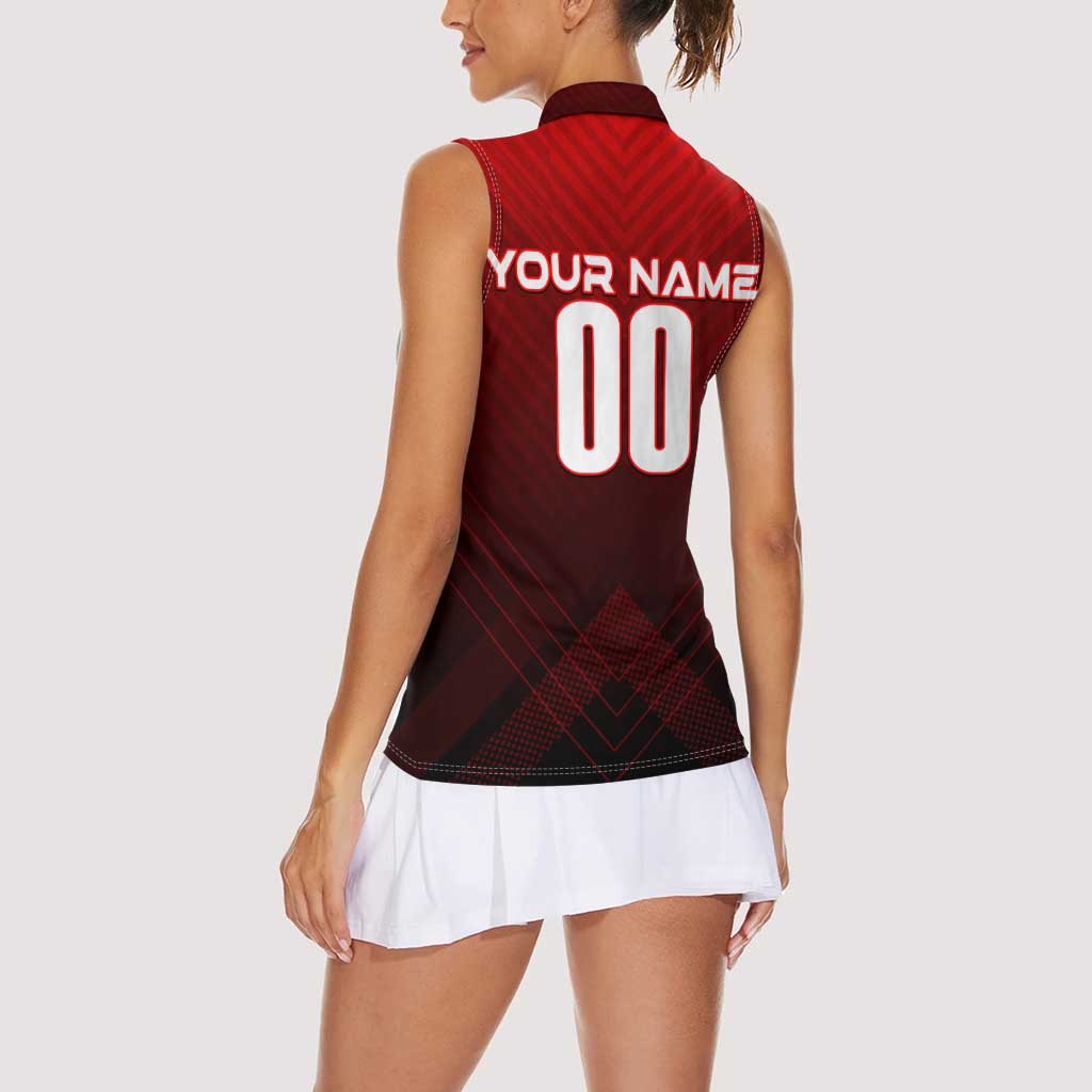 Personalized Turkey Football 2024 Women Sleeveless Polo Shirt Trophy Wing Style - Wonder Print Shop