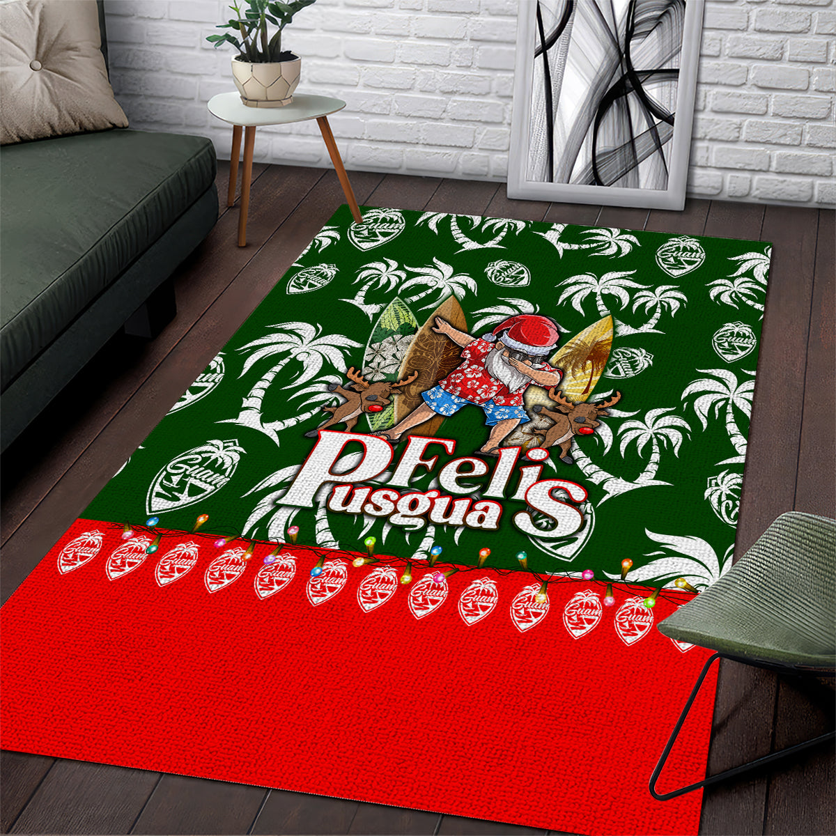 Guam Christmas Area Rug Felis Pusgua Tropical Xmas Patterns - Wonder Print Shop
