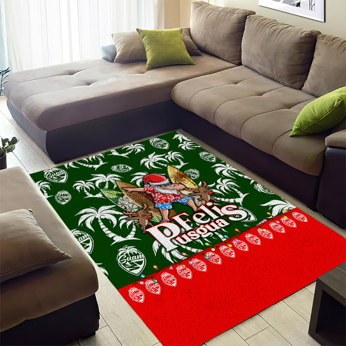 Guam Christmas Area Rug Felis Pusgua Tropical Xmas Patterns - Wonder Print Shop