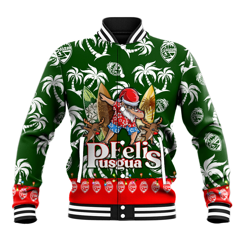 Guam Christmas Baseball Jacket Felis Pusgua Tropical Xmas Patterns - Wonder Print Shop