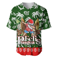 Guam Christmas Baseball Jersey Felis Pusgua Tropical Xmas Patterns - Wonder Print Shop