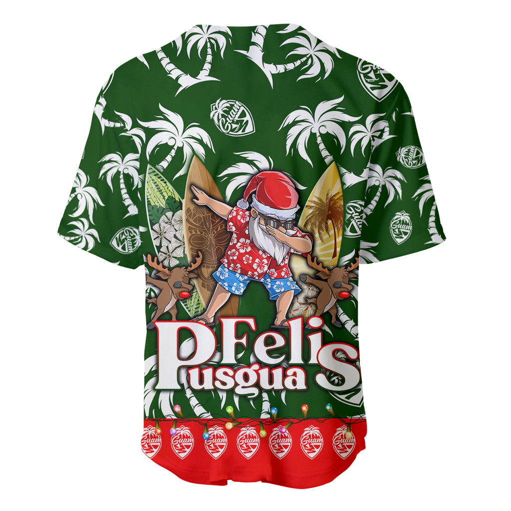 Guam Christmas Baseball Jersey Felis Pusgua Tropical Xmas Patterns - Wonder Print Shop
