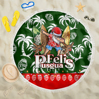 Guam Christmas Beach Blanket Felis Pusgua Tropical Xmas Patterns - Wonder Print Shop