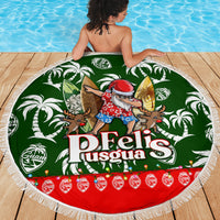Guam Christmas Beach Blanket Felis Pusgua Tropical Xmas Patterns - Wonder Print Shop