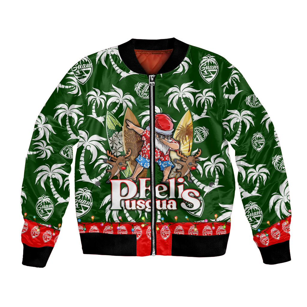 Guam Christmas Bomber Jacket Felis Pusgua Tropical Xmas Patterns - Wonder Print Shop
