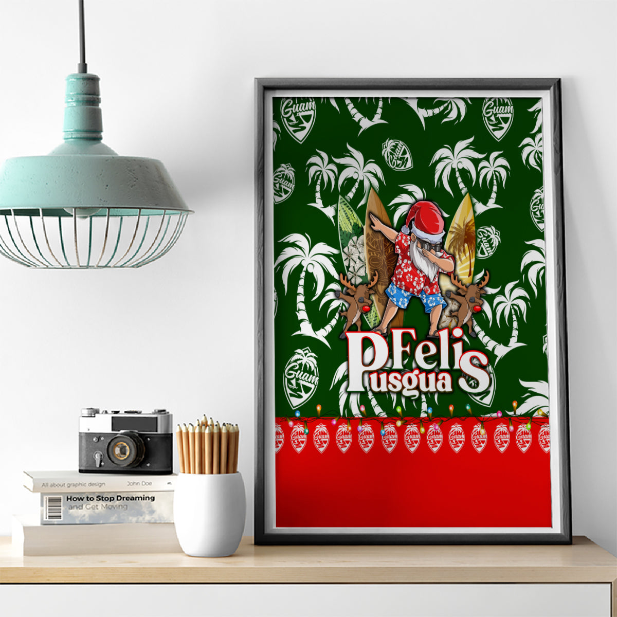 Guam Christmas Canvas Wall Art Felis Pusgua Tropical Xmas Patterns - Wonder Print Shop