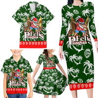 Guam Christmas Family Matching Long Sleeve Bodycon Dress and Hawaiian Shirt Felis Pusgua Tropical Xmas Patterns - Wonder Print Shop