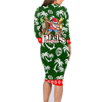 Guam Christmas Family Matching Long Sleeve Bodycon Dress and Hawaiian Shirt Felis Pusgua Tropical Xmas Patterns - Wonder Print Shop