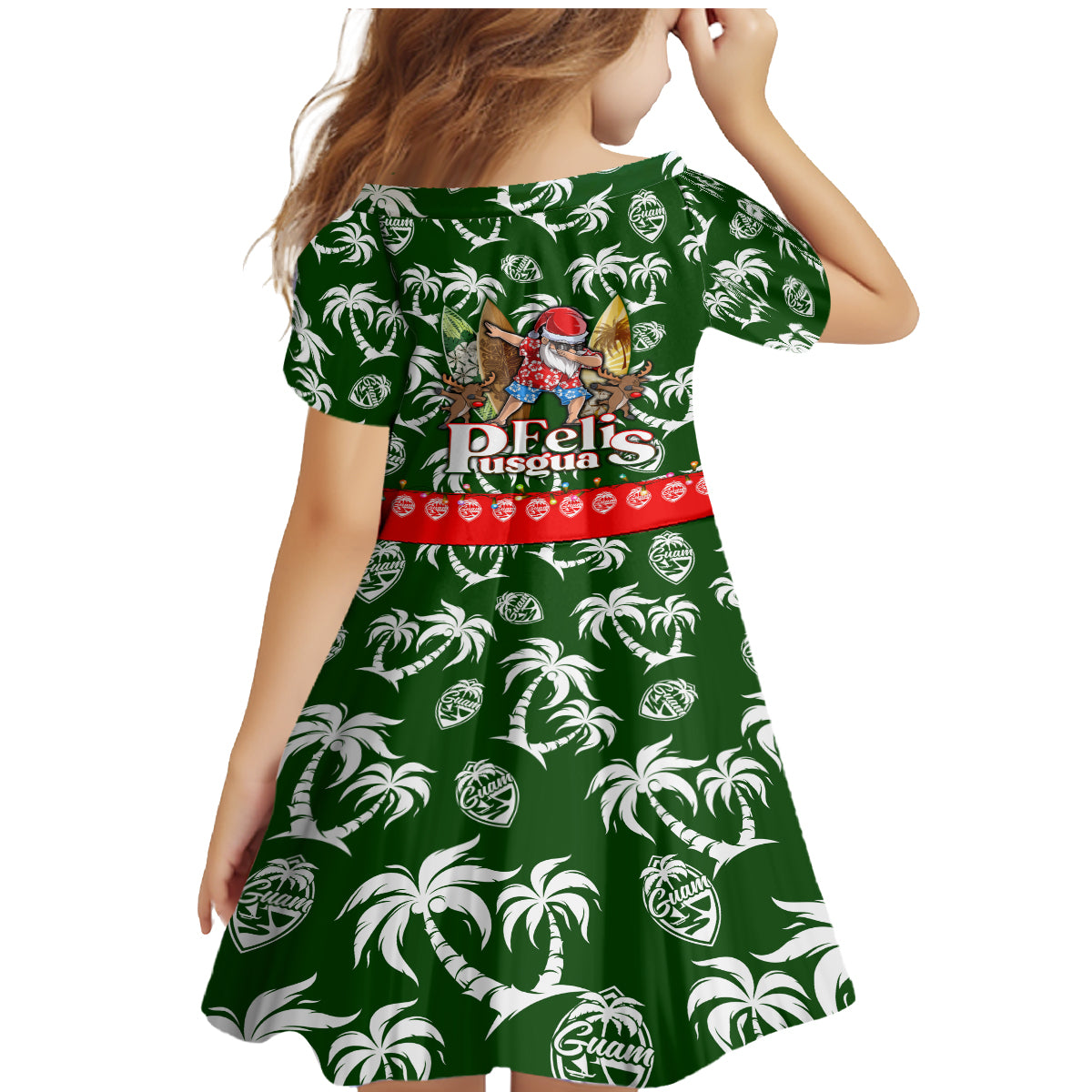 Guam Christmas Family Matching Mermaid Dress and Hawaiian Shirt Felis Pusgua Tropical Xmas Patterns - Wonder Print Shop