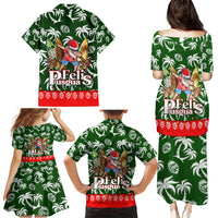 Guam Christmas Family Matching Puletasi Dress and Hawaiian Shirt Felis Pusgua Tropical Xmas Patterns - Wonder Print Shop