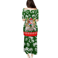 Guam Christmas Family Matching Puletasi Dress and Hawaiian Shirt Felis Pusgua Tropical Xmas Patterns - Wonder Print Shop