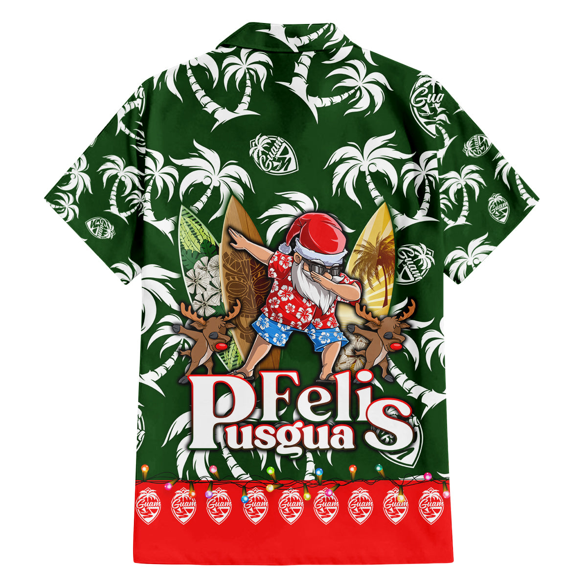 Guam Christmas Family Matching Summer Maxi Dress and Hawaiian Shirt Felis Pusgua Tropical Xmas Patterns - Wonder Print Shop