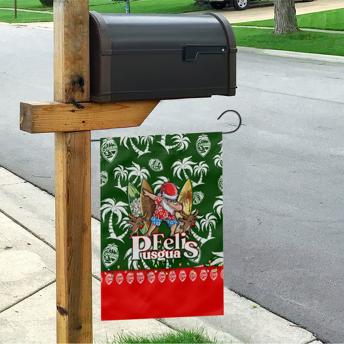 Guam Christmas Garden Flag Felis Pusgua Tropical Xmas Patterns - Wonder Print Shop