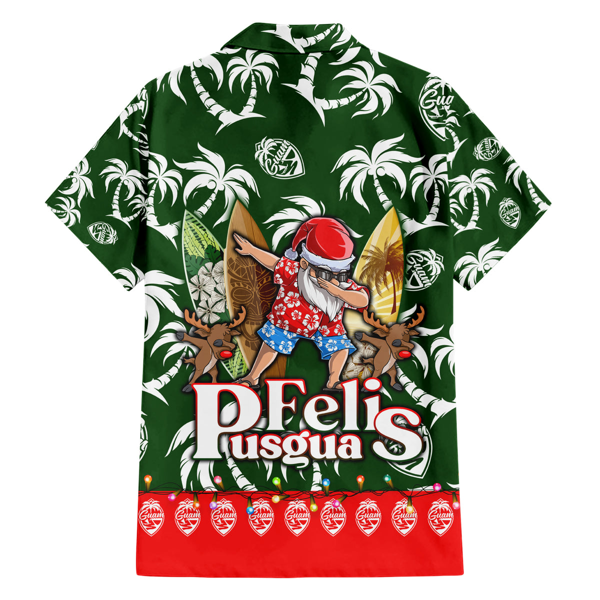 Guam Christmas Hawaiian Shirt Felis Pusgua Tropical Xmas Patterns - Wonder Print Shop