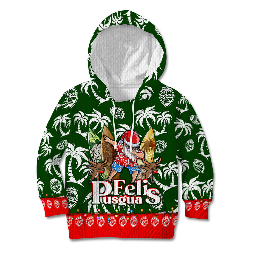 Guam Christmas Kid Hoodie Felis Pusgua Tropical Xmas Patterns - Wonder Print Shop