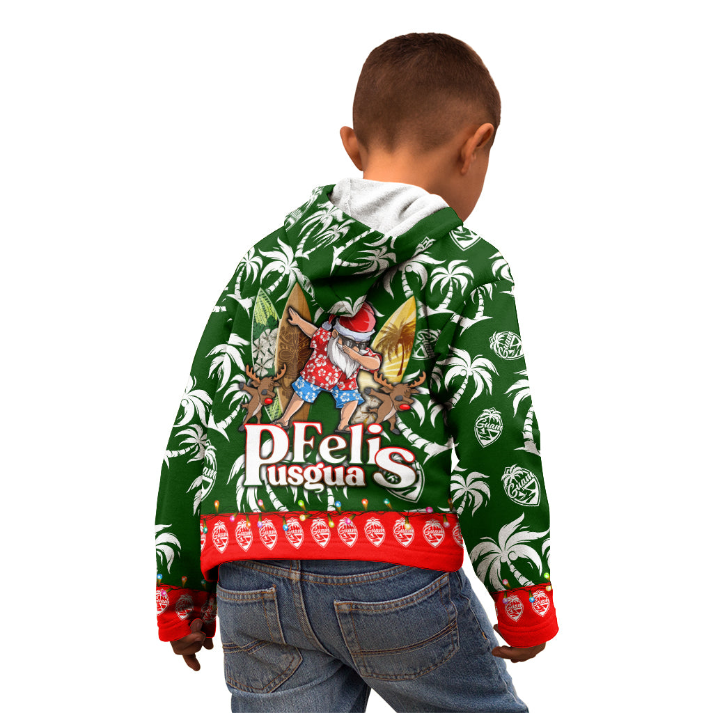 Guam Christmas Kid Hoodie Felis Pusgua Tropical Xmas Patterns - Wonder Print Shop