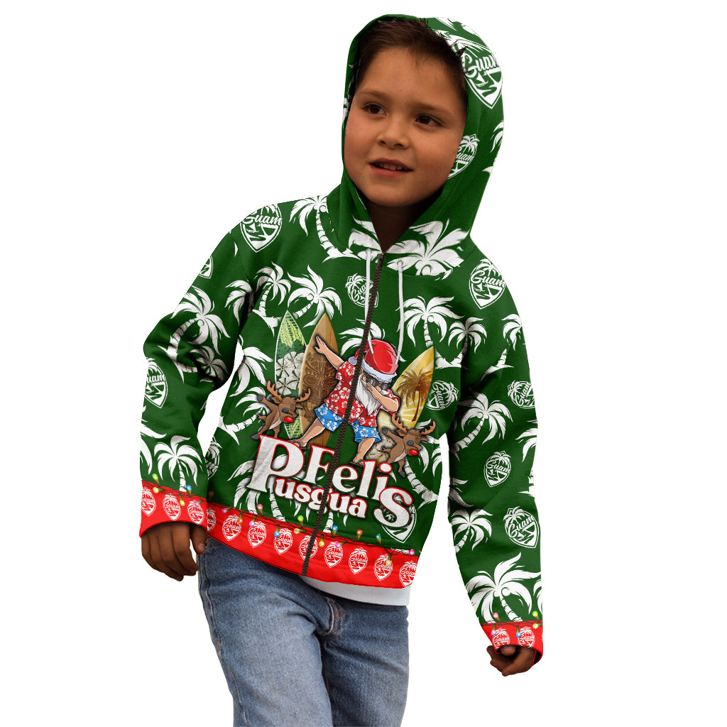 Guam Christmas Kid Hoodie Felis Pusgua Tropical Xmas Patterns - Wonder Print Shop