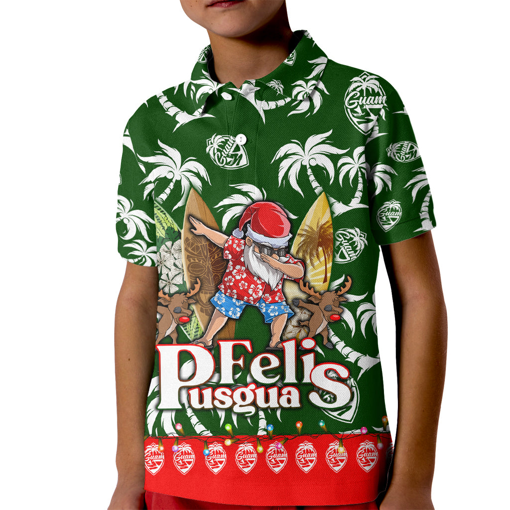Guam Christmas Kid Polo Shirt Felis Pusgua Tropical Xmas Patterns - Wonder Print Shop