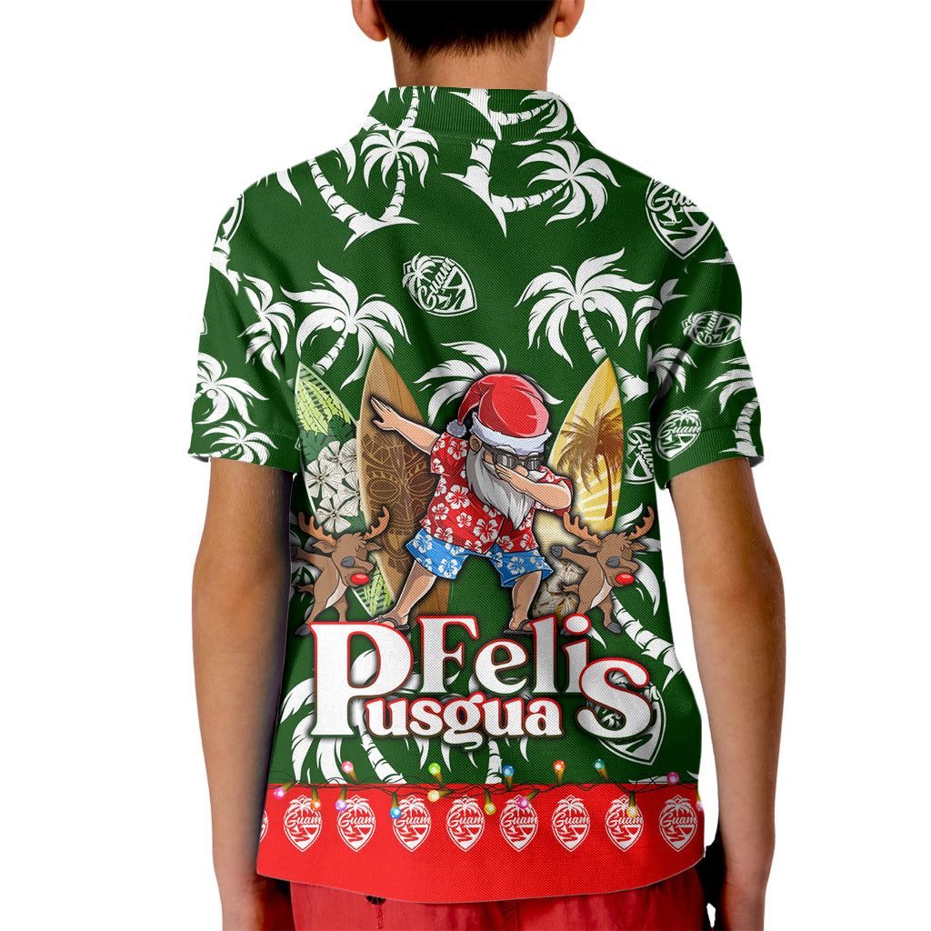 Guam Christmas Kid Polo Shirt Felis Pusgua Tropical Xmas Patterns - Wonder Print Shop