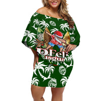Guam Christmas Off Shoulder Short Dress Felis Pusgua Tropical Xmas Patterns - Wonder Print Shop
