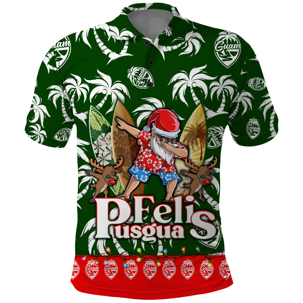 Guam Christmas Polo Shirt Felis Pusgua Tropical Xmas Patterns - Wonder Print Shop