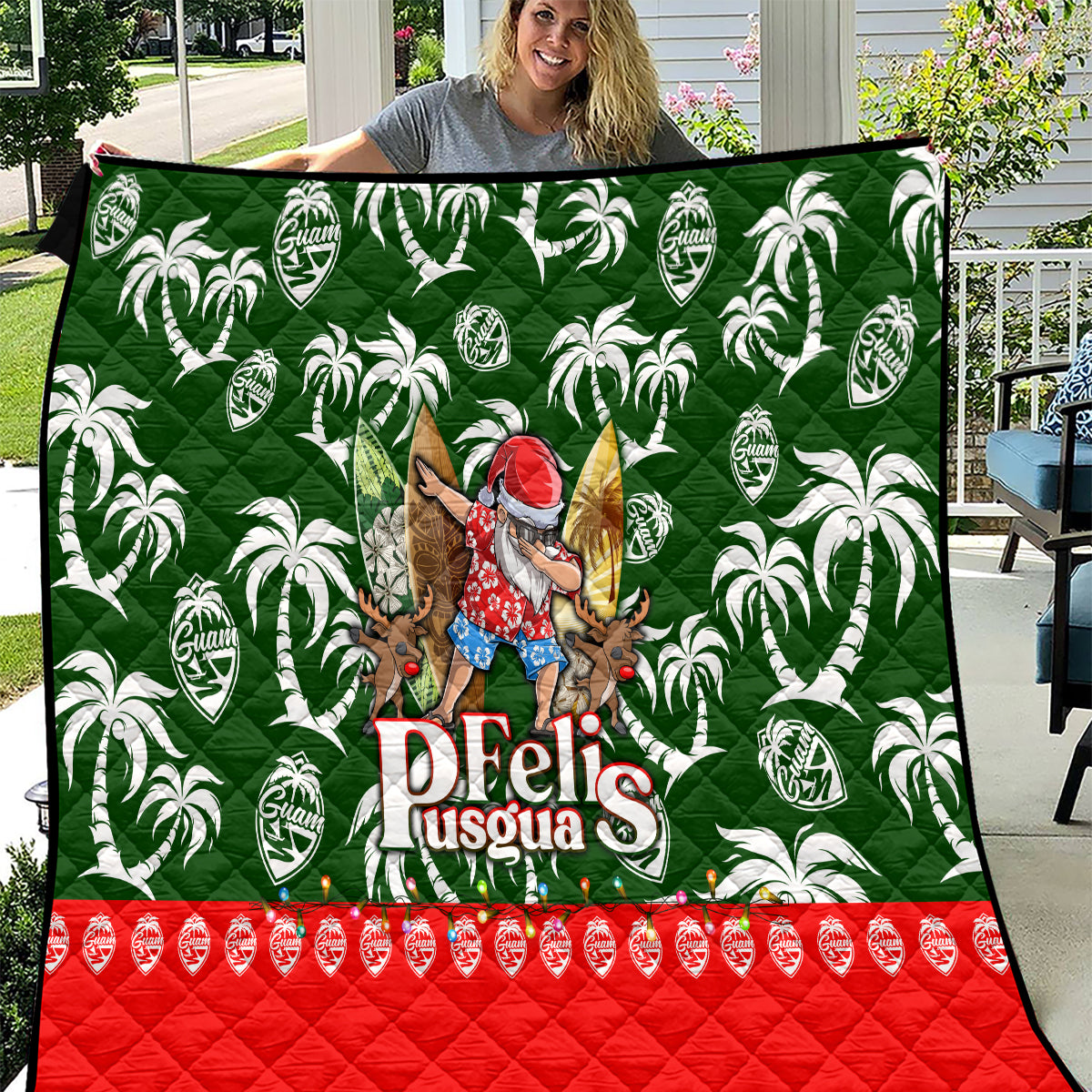 Guam Christmas Quilt Felis Pusgua Tropical Xmas Patterns - Wonder Print Shop