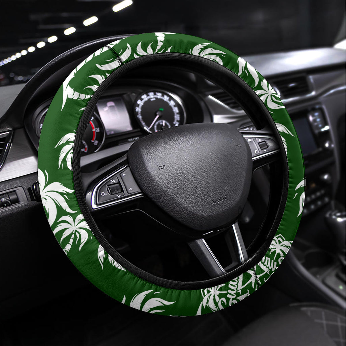 Guam Christmas Steering Wheel Cover Felis Pusgua Tropical Xmas Patterns