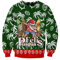 Guam Christmas Sweatshirt Felis Pusgua Tropical Xmas Patterns - Wonder Print Shop