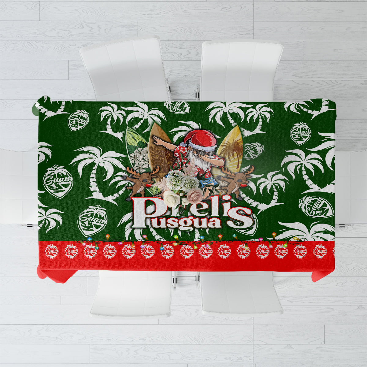 Guam Christmas Tablecloth Felis Pusgua Tropical Xmas Patterns - Wonder Print Shop