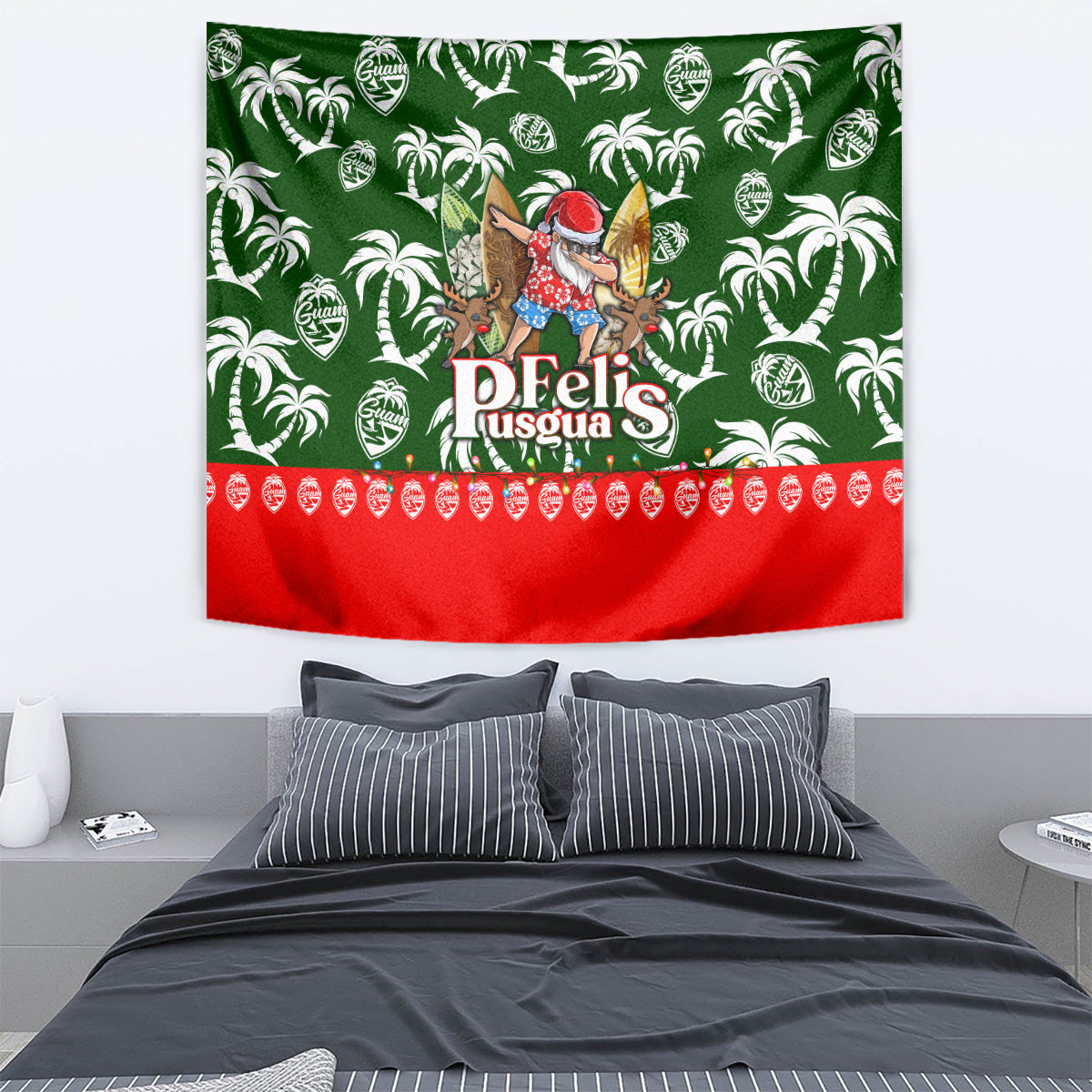 Guam Christmas Tapestry Felis Pusgua Tropical Xmas Patterns - Wonder Print Shop