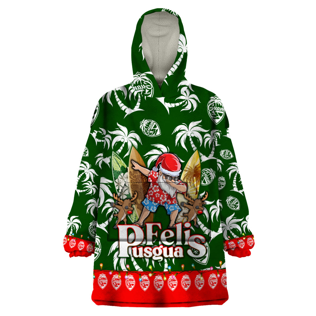 Guam Christmas Wearable Blanket Hoodie Felis Pusgua Tropical Xmas Patterns - Wonder Print Shop