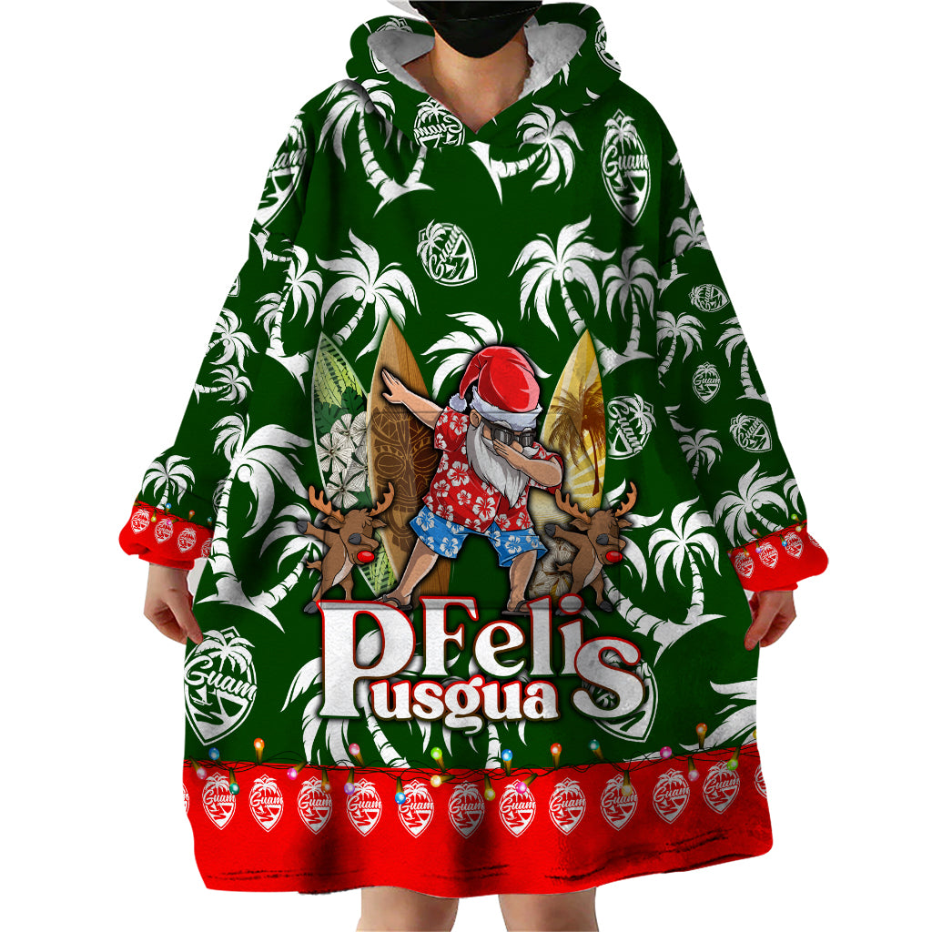 Guam Christmas Wearable Blanket Hoodie Felis Pusgua Tropical Xmas Patterns - Wonder Print Shop