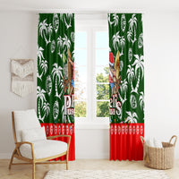 Guam Christmas Window Curtain Felis Pusgua Tropical Xmas Patterns - Wonder Print Shop