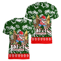 Guam Christmas Women V Neck T Shirt Felis Pusgua Tropical Xmas Patterns - Wonder Print Shop