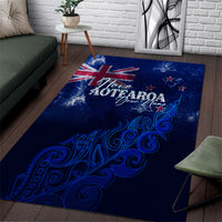 Personalised New Zealand Area Rug Aotearoa Map Silver Fern - Wonder Print Shop