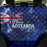 Personalised New Zealand Back Car Seat Cover Aotearoa Map Silver Fern - Wonder Print Shop