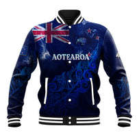 Personalised New Zealand Baseball Jacket Aotearoa Map Silver Fern - Wonder Print Shop