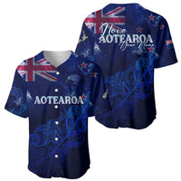 Personalised New Zealand Baseball Jersey Aotearoa Map Silver Fern - Wonder Print Shop