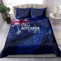 Personalised New Zealand Bedding Set Aotearoa Map Silver Fern - Wonder Print Shop