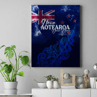 Personalised New Zealand Canvas Wall Art Aotearoa Map Silver Fern - Wonder Print Shop