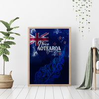 Personalised New Zealand Canvas Wall Art Aotearoa Map Silver Fern - Wonder Print Shop