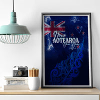 Personalised New Zealand Canvas Wall Art Aotearoa Map Silver Fern - Wonder Print Shop