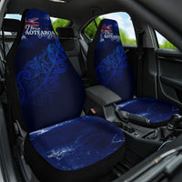 Personalised New Zealand Car Seat Cover Aotearoa Map Silver Fern - Wonder Print Shop
