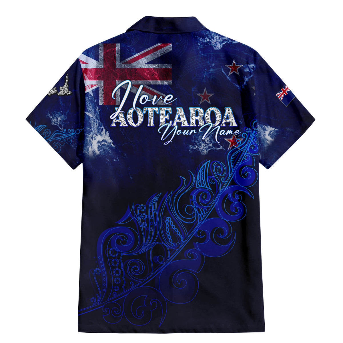 Personalised New Zealand Family Matching Mermaid Dress and Hawaiian Shirt Aotearoa Map Silver Fern - Wonder Print Shop
