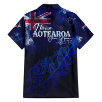 Personalised New Zealand Family Matching Tank Maxi Dress and Hawaiian Shirt Aotearoa Map Silver Fern - Wonder Print Shop