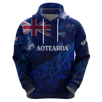 Personalised New Zealand Hoodie Aotearoa Map Silver Fern - Wonder Print Shop