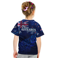 Personalised New Zealand Kid T Shirt Aotearoa Map Silver Fern - Wonder Print Shop