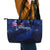 Personalised New Zealand Leather Tote Bag Aotearoa Map Silver Fern - Wonder Print Shop